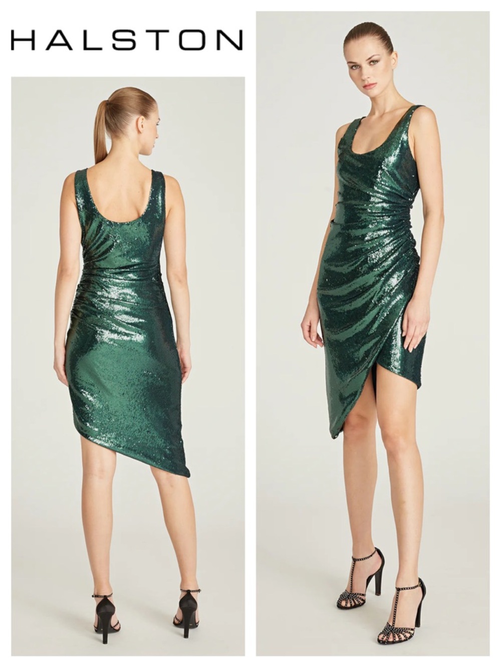 HALSTON Rollin Sequin Dress